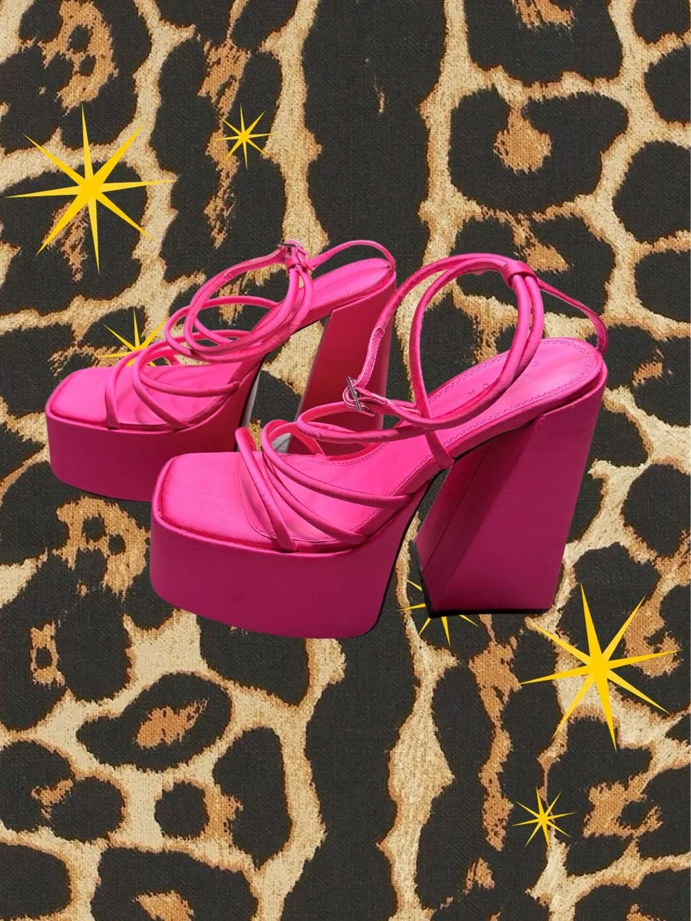 ASOS DESIGN | Barbie Pink Platform Strappy High-Block Heel Sandals | Size US 8